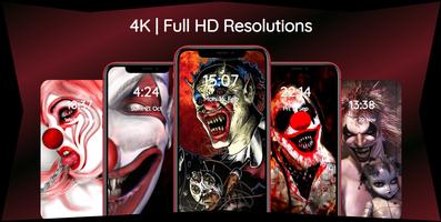 Evil and Scary Clown Wallpaper Poster