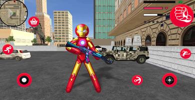 Iron Stickman Rope Hero War Gangstar OffRoad الملصق