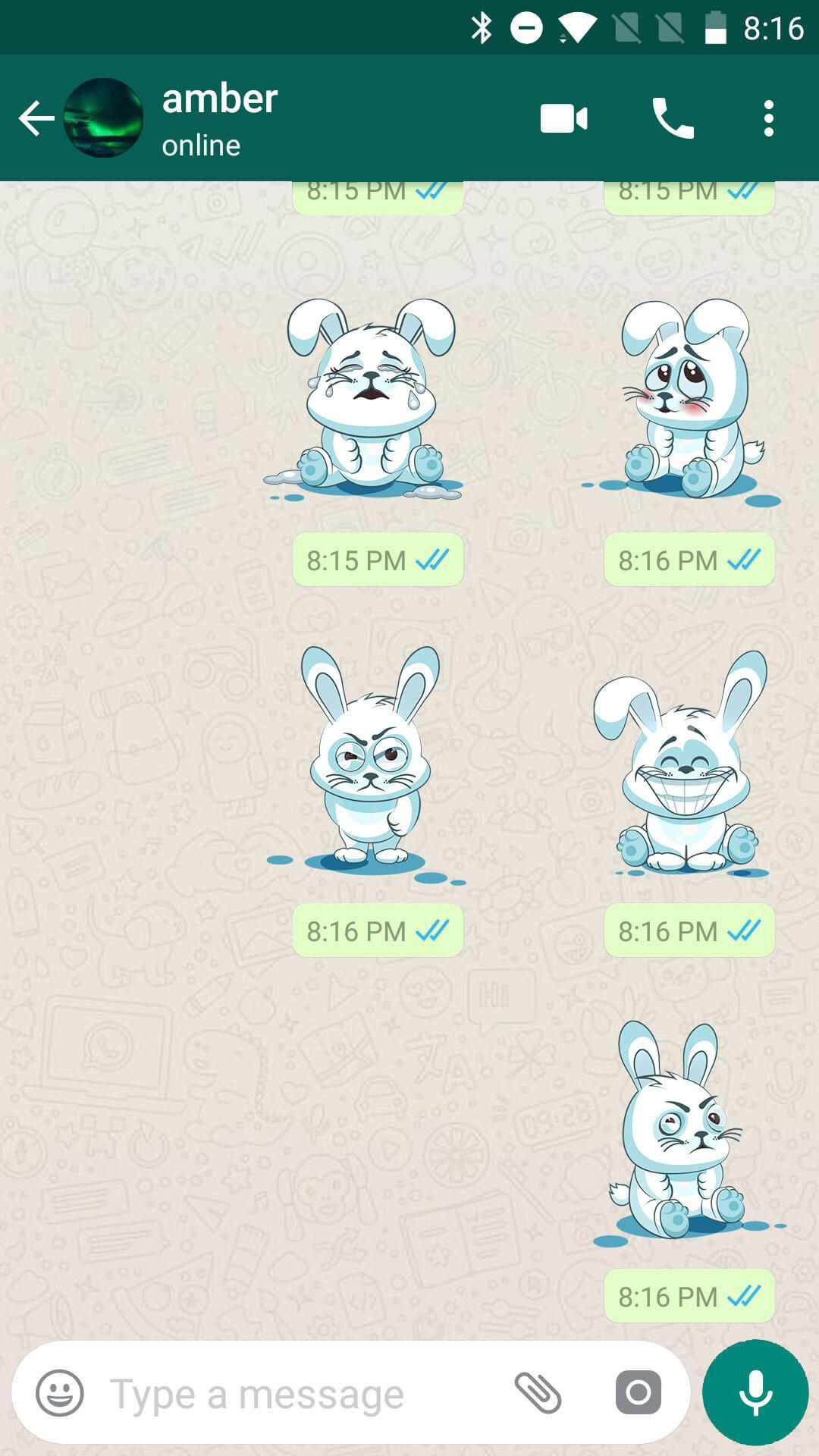 Cute Rabbit Stickers For Whatsapp