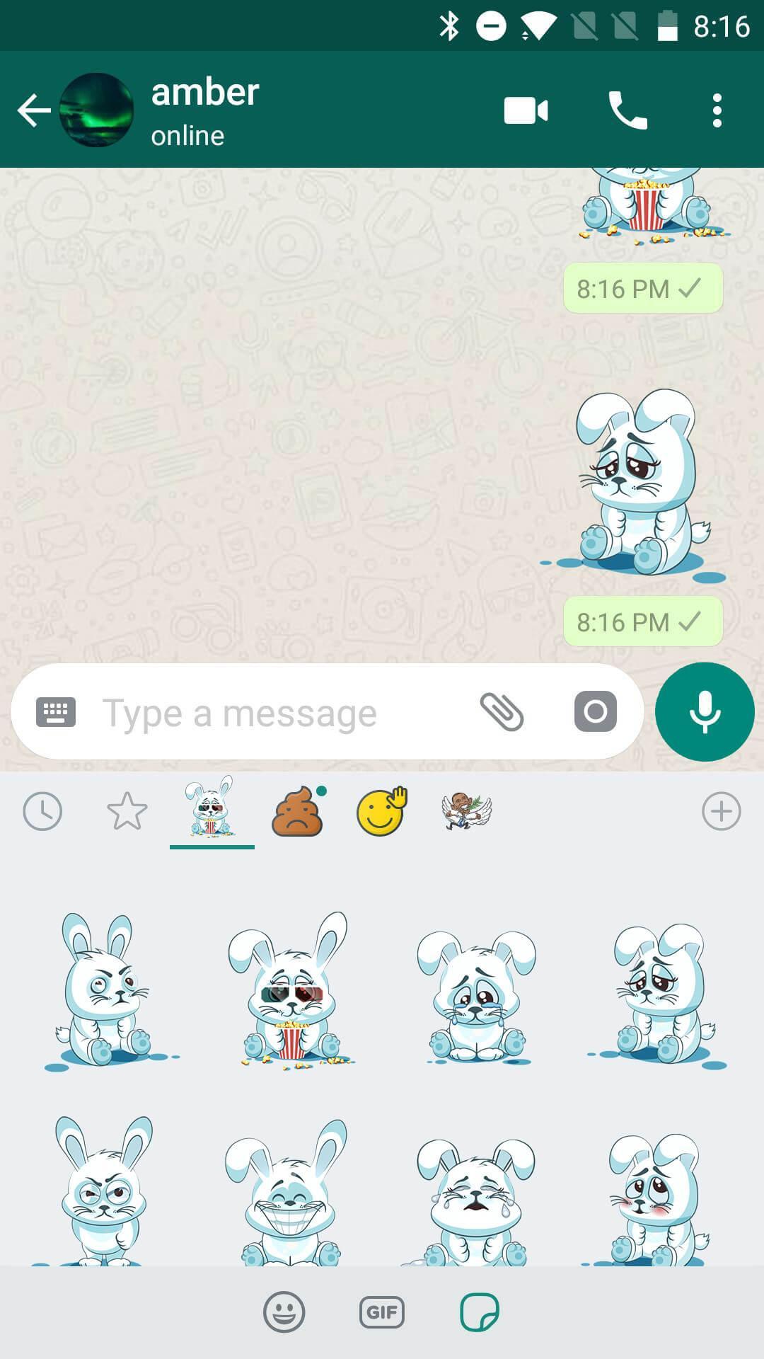 Cute Rabbit Stickers For Whatsapp