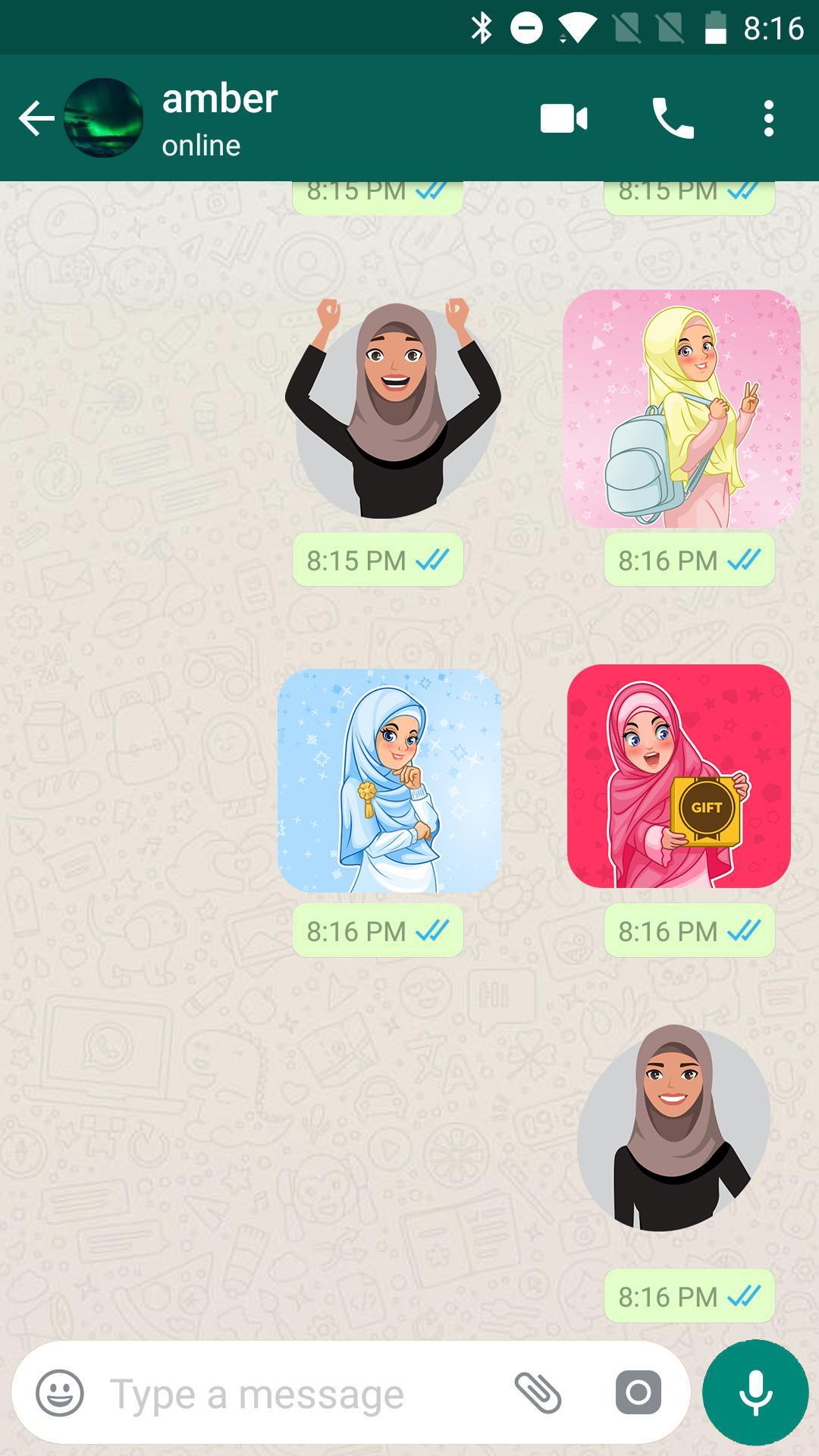 Cute Hijab Girl Sticker For Whatsapp