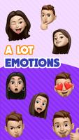 New Funny Stickers Emoji 3D WAStickerApps Affiche