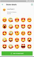 WASticker Love Emoji Stickers Affiche