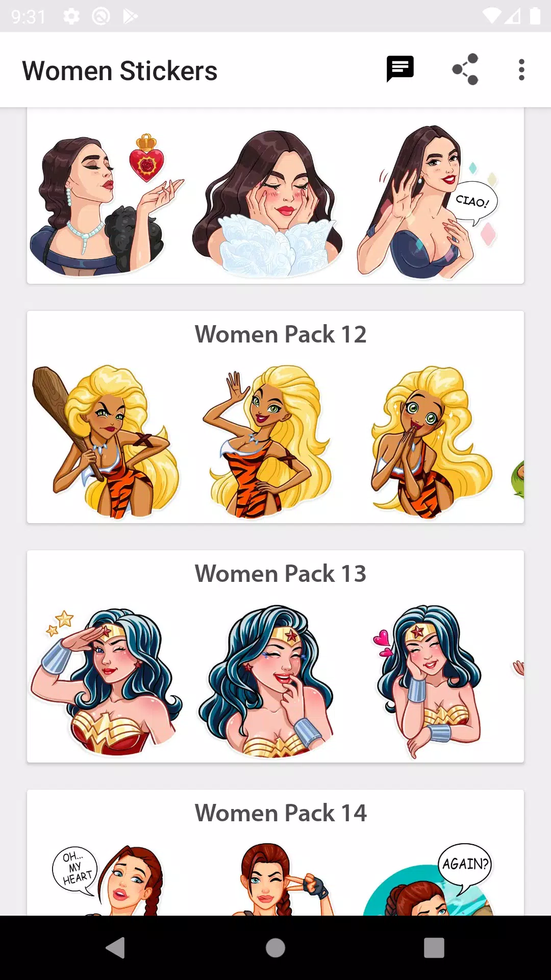 Para Mujeres, WastickerApps stickers femeninos APK pour Android Télécharger