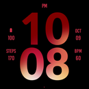 Big Maroon Watch Face APK
