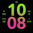 Big Green Pink Watch Face APK