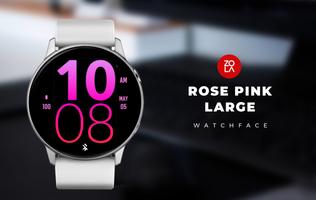 Rose Pink Large Watch Face Affiche