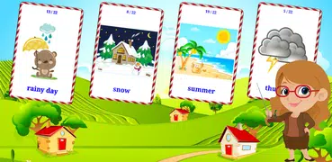 天気と季節学習カード : 英語学習