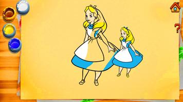 Coloring alice in wonderland الملصق