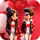 Valentines Love Stickers Emoji أيقونة