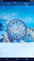 Winter Snow Clock Wallpaper syot layar 3