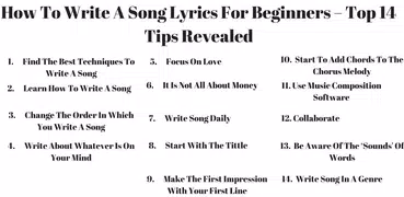 HOW TO WRITE A SONG