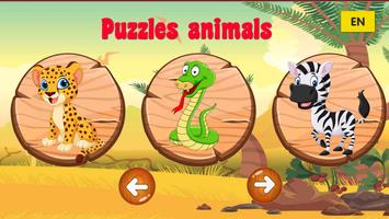 Puzzle animals for kids poster