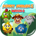 Funny Animals Match 3 icône