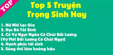 Top 5 Truyện Trọng Sinh Hot Nhất