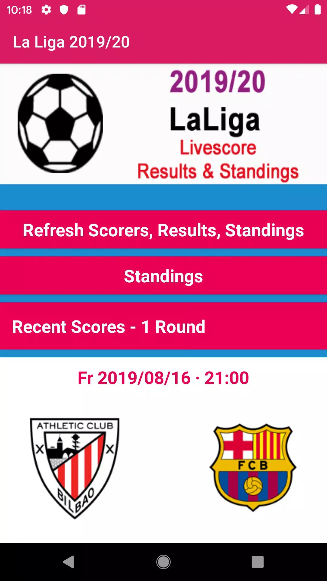 Live Scores & Results - 2019/20 La Liga Santander APK pour Android  Télécharger