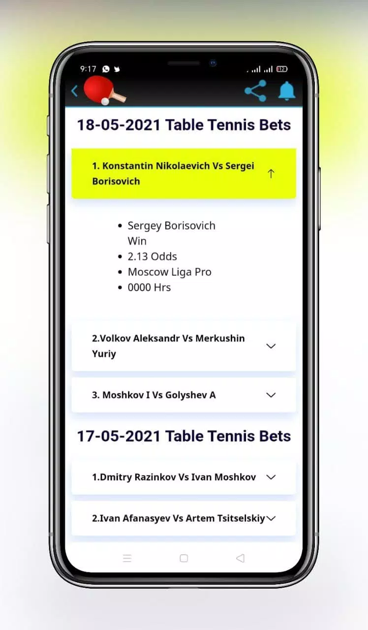 TABLE TENNIS BETTING TIPS : VIP TENNIS PREDICTION APK pour Android  Télécharger
