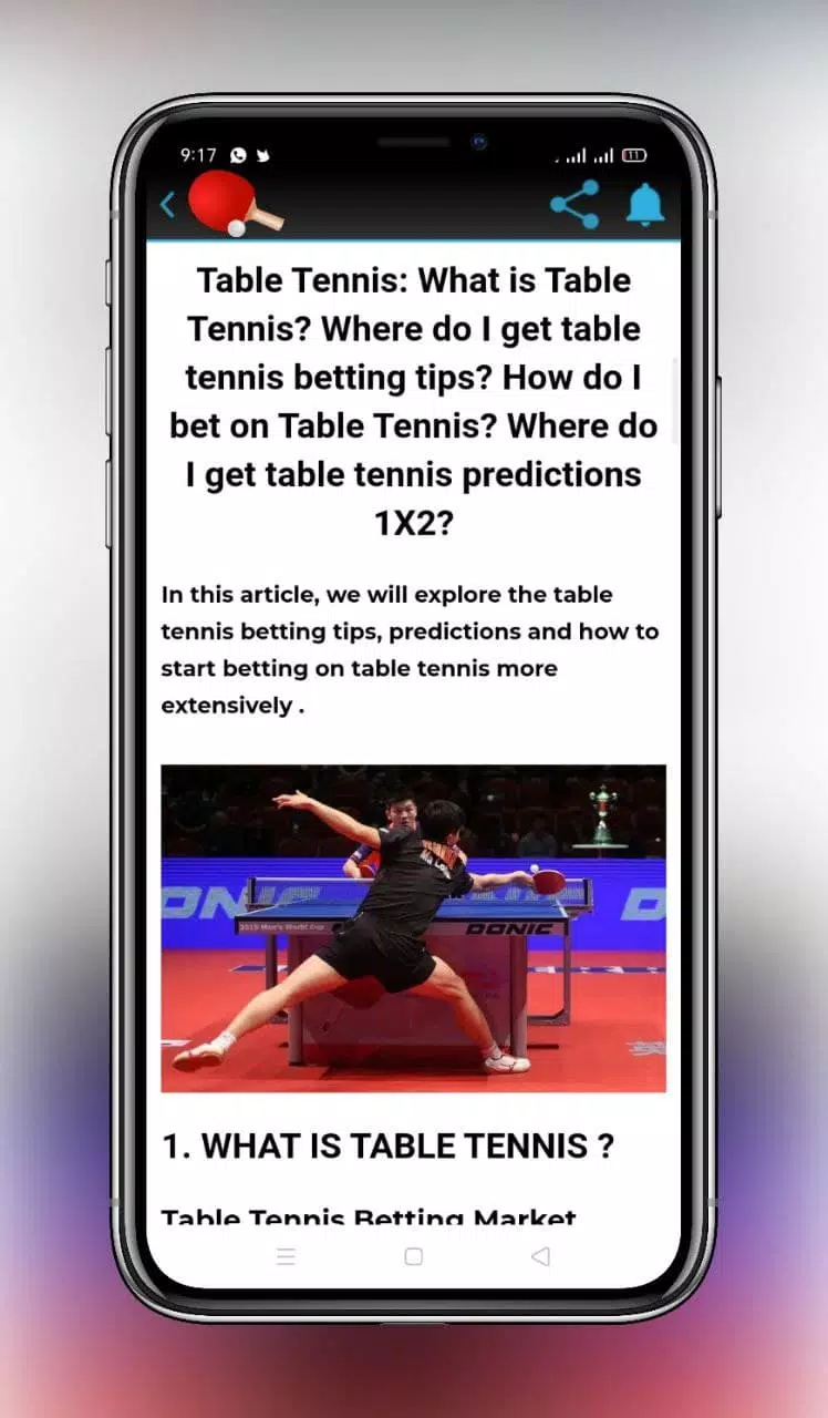 TABLE TENNIS BETTING TIPS : VIP TENNIS PREDICTION APK pour Android  Télécharger