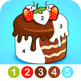 Food color by number for kids icon