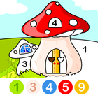 House Color by number for kids Zeichen