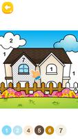 House Color by number for kids 스크린샷 3
