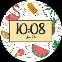 Summer Flamingo Watch Face captura de pantalla 2