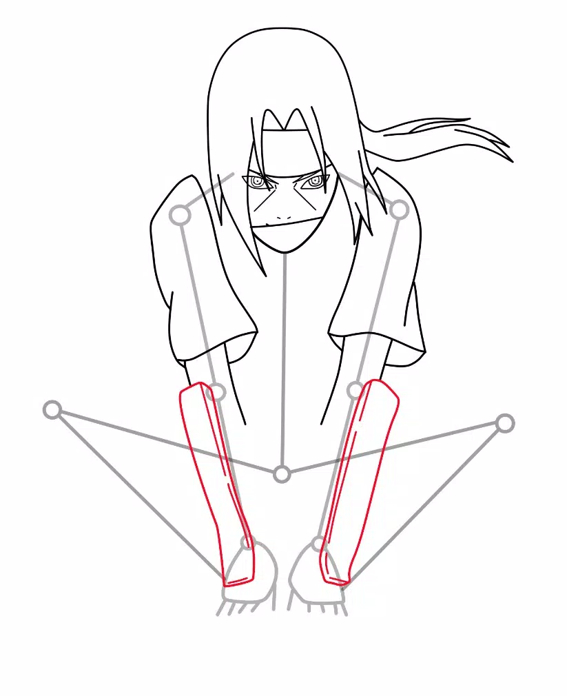 How to Draw Itachi Uchiha from Naruto (Naruto) Step by Step