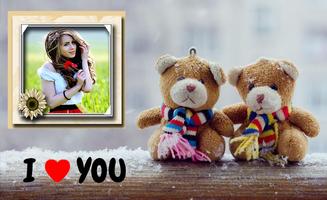 Valentine Teddy Bear Gift Photo Frames Affiche