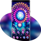 Abstract theme Bright and colorful glowing flowers-icoon