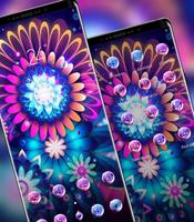 Abstract theme Bright and colorful glowing flowers screenshot 1