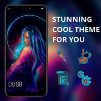 Cool magic neon digital art girl theme penulis hantaran