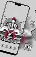 Illustration theme Woman sitting in the car imagem de tela 2