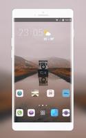 Theme for car in the wildness foggy wallpaper पोस्टर