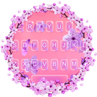 Pink Cherry Blossom SMS Keyboard Theme आइकन