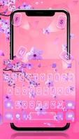Pink Cherry Blossom SMS Keyboard Theme capture d'écran 1