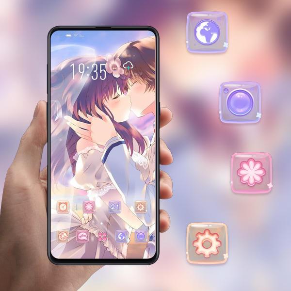 Love theme | romantic anime couple kiss for Android - APK Download