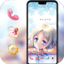 Cute anime girl flowers quiet blossom theme APK