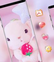 Cute theme Pink puppet rabbit Affiche