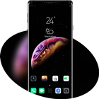 Abstract dark colorful planet jupiter shine theme آئیکن