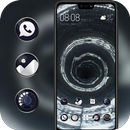 Abstract theme Black and white space tunnel APK
