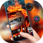 Car theme | awesome vehicle on fire cool man icône