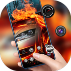 Car theme | awesome vehicle on fire cool man Zeichen