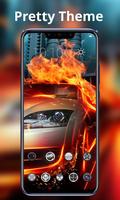 Car theme | awesome vehicle on fire cool man Affiche