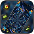 Abstract Vanishing square theme colorful ladder