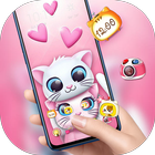 Cute cartoon theme | shining lovely pink cat icône