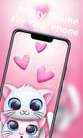 Cute cartoon theme | shining lovely pink cat capture d'écran 1