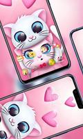 Cute cartoon theme | shining lovely pink cat capture d'écran 2