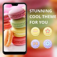 Food theme | bright macaron dessert wallpaper ポスター