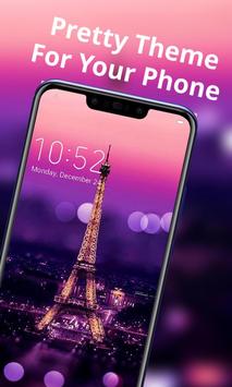 Beauty night Eiffel tower theme /redmi 5A launcher screenshot 1