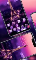 Beauty night Eiffel tower theme /redmi 5A launcher ภาพหน้าจอ 2